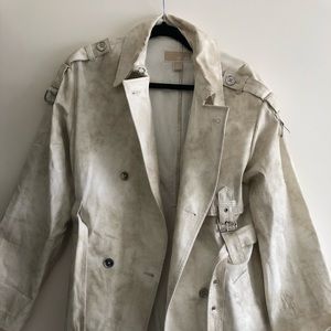 Michael Kors Cream Belted Trench Coat | Size Medium (M)